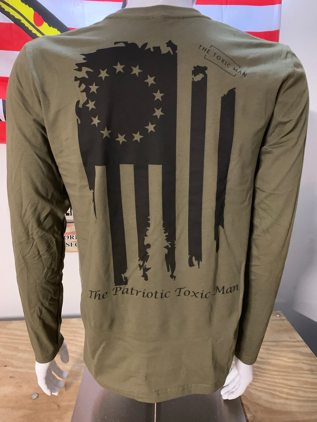Betsy Ross Olive Drab Long Sleeve T-Shirt